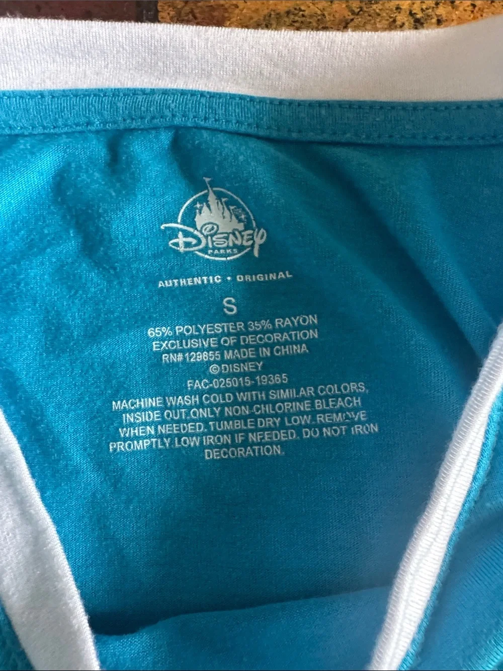 Disney Turquoise 'FUN DAY' Ringer Tee with White Trim (1012)